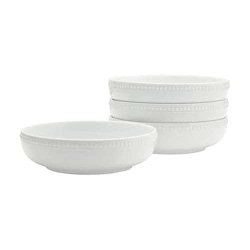 Everyday White by Fitz and Floyd Beaded Dinner Pasta Bowls, Set of 4 | Amazon (US)
