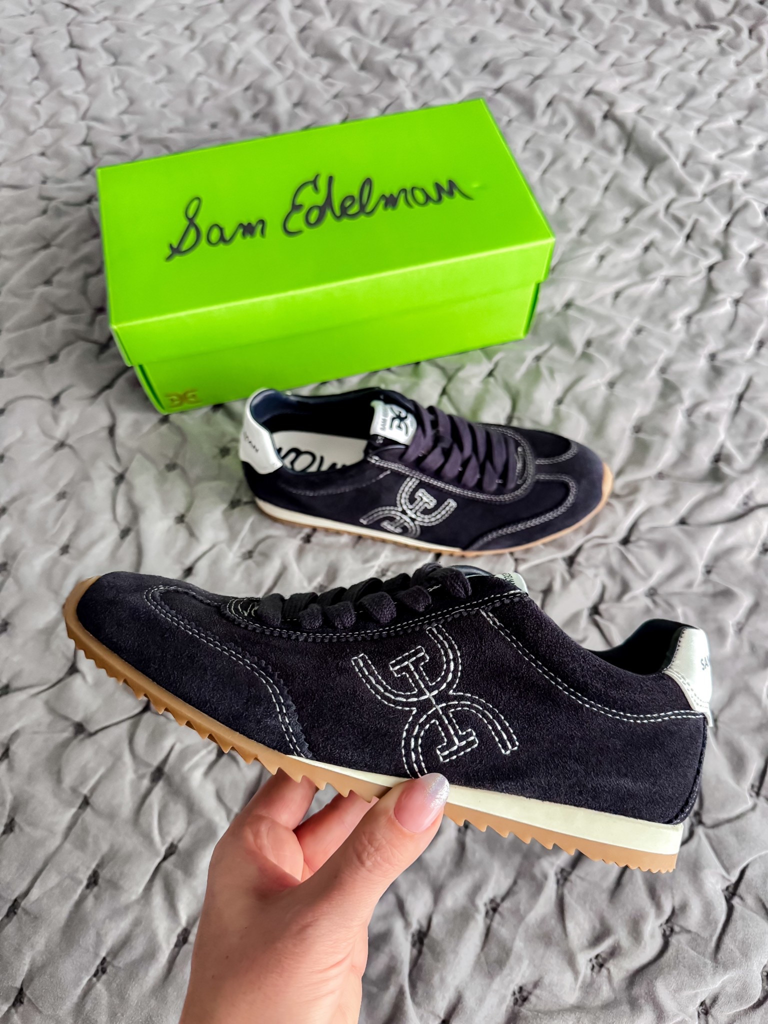 50% off Sale Alert 🚨
The perfect everyday sneaker with that cool-girl, effortless vibe that works with literally everything. Denim, leggings, dresses, and even casual office looks.

They have that retro-inspired silhouette with the prettiest neutral suede, contrast stitching, and a comfy gum sole that gives just enough edge while still staying classic. Lightweight, cushioned, and easy to wear all day without feeling bulky or stiff.

AND the best part: they’re currently 50% OFF during the Nordstrom Half-Yearly Sale 
Such a good time to grab a pair if you’ve been wanting a versatile sneaker you’ll reach for nonstop.
I just ordered a second color. 
Shown in the color Midnight Blue, but looks Black.
(Size down half size as they do run a tad big)

Perfect for:
• everyday errands
• travel days
• casual outfits
• mom life
• weekend wear

Sam Edelman sneakers • Sam Edelman sale • Nordstrom sneaker sale • women’s neutral sneakers • retro sneakers women • everyday casual sneakers • comfortable walking sneakers • gum sole sneakers • suede sneakers women • fashion sneakers on sale • Nordstrom half yearly sale shoes • stylish everyday sneakers 

#NordstromSale #NordstromHalfYearlySale #SamEdelman #SneakerStyle #EverydaySneakers #NeutralStyle #CasualChic #SaleFinds #LTKSale #LTKUnder100 #LTKFinds #LTKStyle #WardrobeBasics #CapsuleWardrobe #MomStyle #EffortlessStyle #RetroSneakers #ComfortAndStyle #SpringSneakers #EverydayOutfits

#LTKFindsUnder100 #LTKActive #LTKSaleAlert