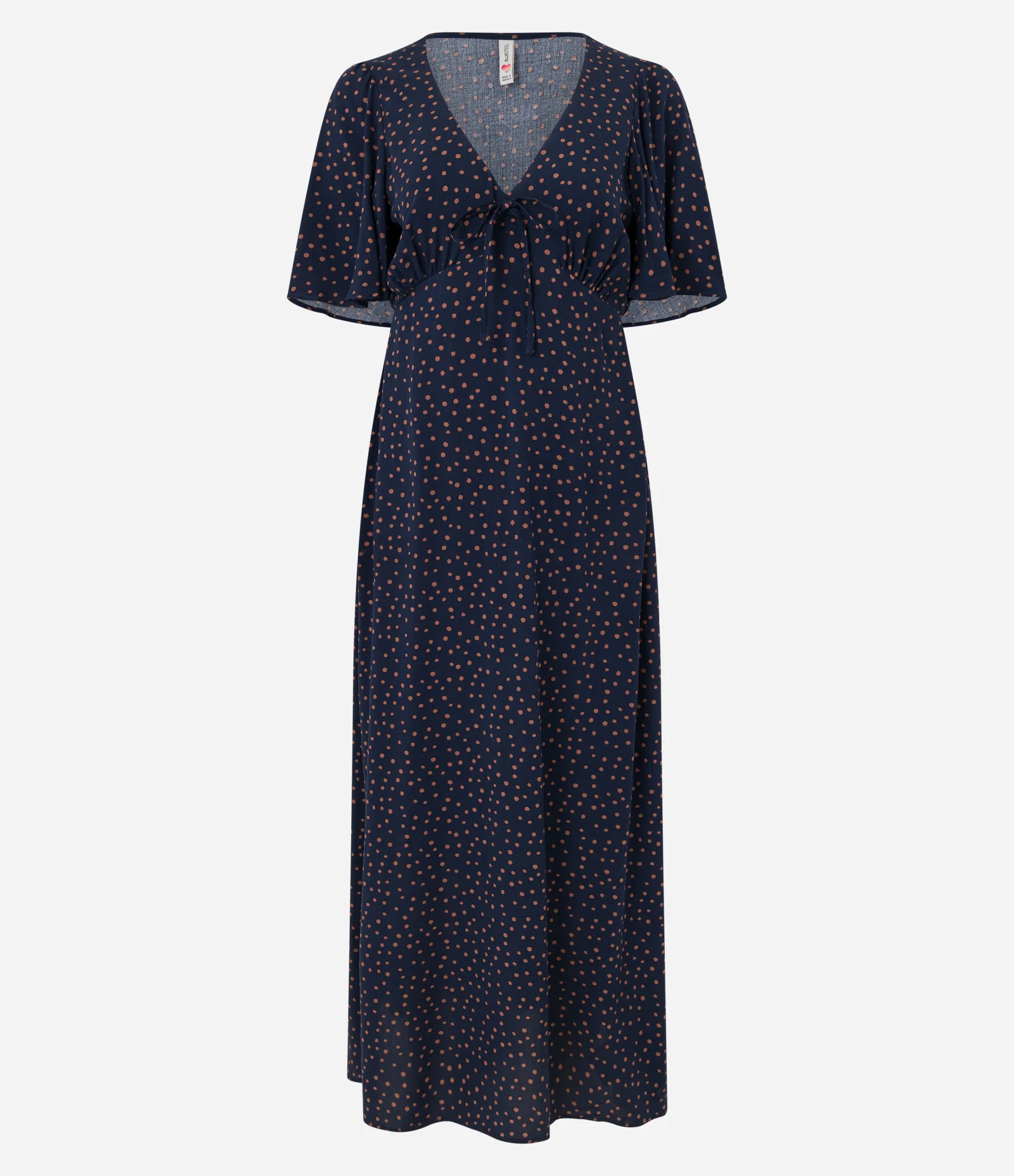 Vestido Longo em Viscose Creponada e Estampa Poá Azul Marinho - Lojas Renner | Renner (BR)