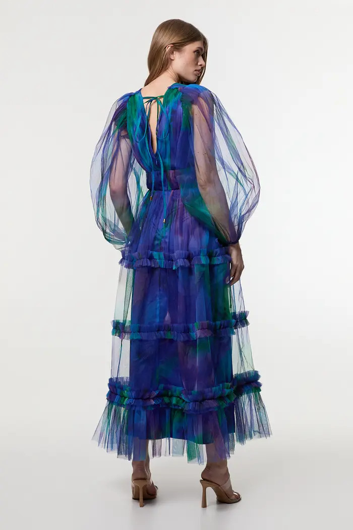 Dark Floral Plunge Maxi Dress | Nordstrom