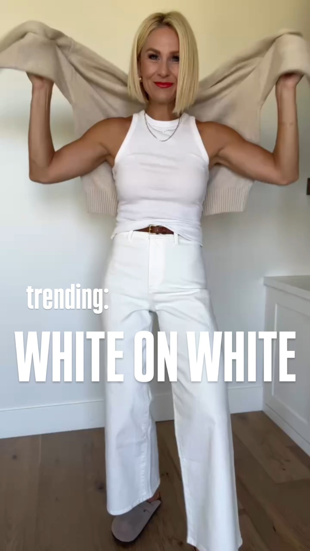 Winter whites never go out of style 🤍 This monochrome moment features my cream Quince sweater (wearing a medium, fits true to size) paired with crisp white denim (I wear 27x28). Chic, minimal, and perfect for transitioning into cooler days. #LTKSeasonal #LTKFall #LTKQuince

#LTKFindsUnder50 #LTKFindsUnder100 #LTKOver40