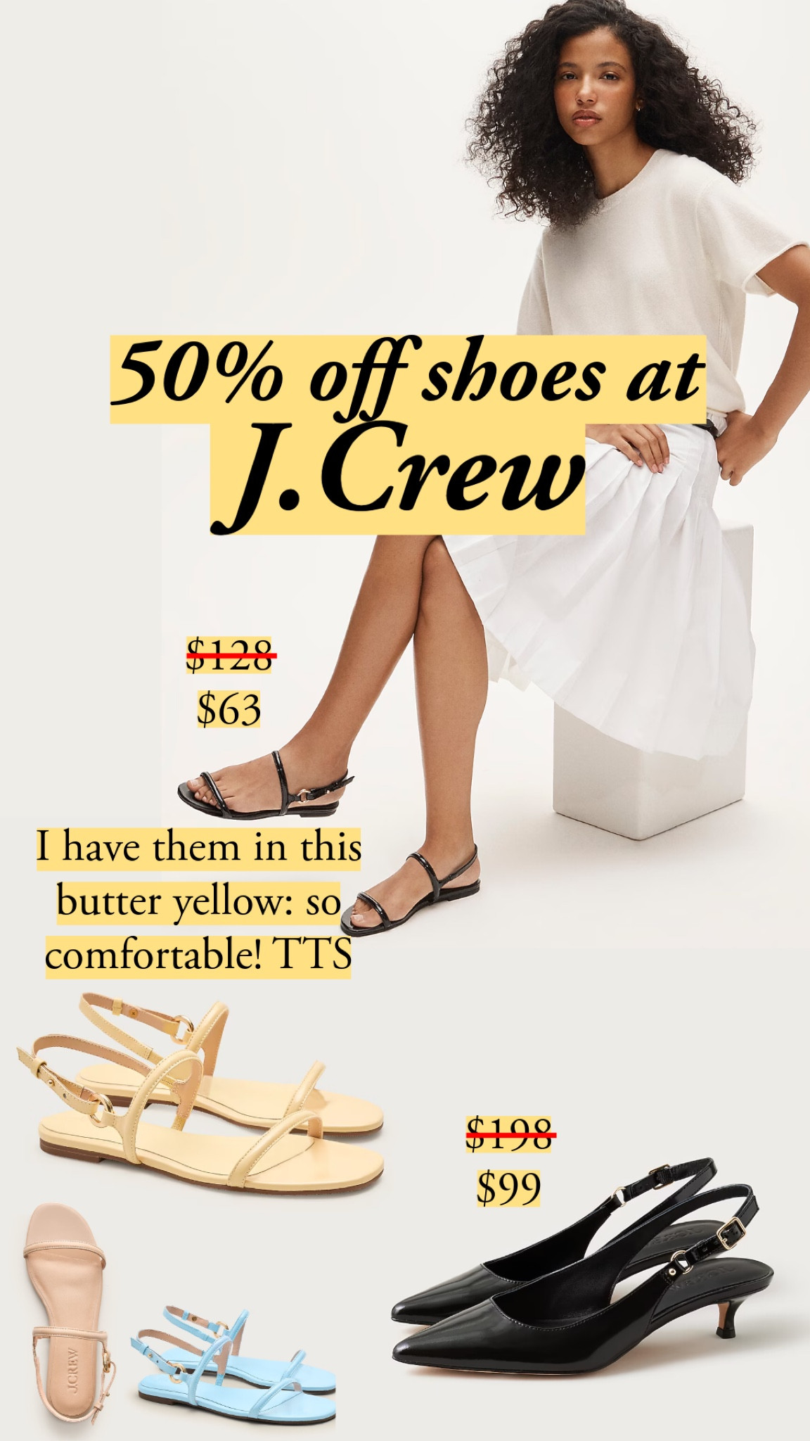The strappy sandals I own in butter yellow: SOOO comfortable, true to size, and now half price. The kitten heel slingback has a clean pointed toe and smooth construction at a price that's hard to argue with. Do I need more colors in the sandals? lol J.Crew shoes, strappy sandals, kitten heel, slingback heels, summer sandals, flat sandals, J.Crew sale, spring shoes, affordable heels, espadrilles


#LTKootd