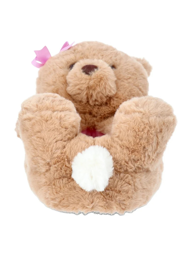 Wonder Nation Toddler Girls and Big Girls Plush Teddy Bear Slippers | Walmart (US)