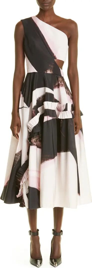 Brushstoke Print One-Shoulder Dress | Nordstrom