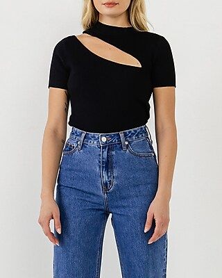 Endless Rose Cut-Out Knit Short Sleeve Top | Express