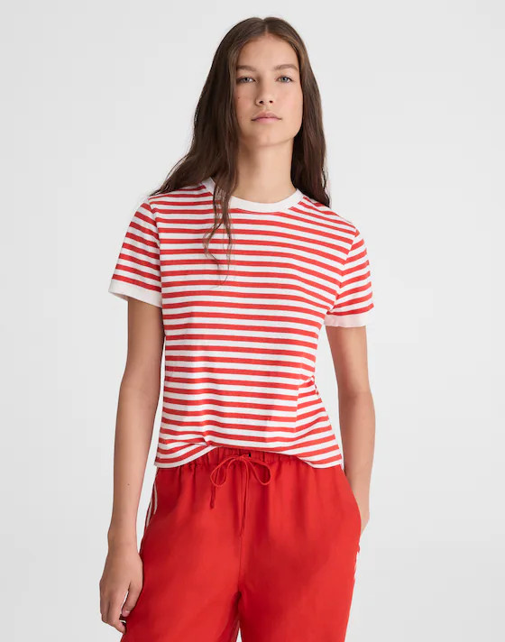 The Perfect Crewneck Baby Tee in Allday Jersey | Madewell