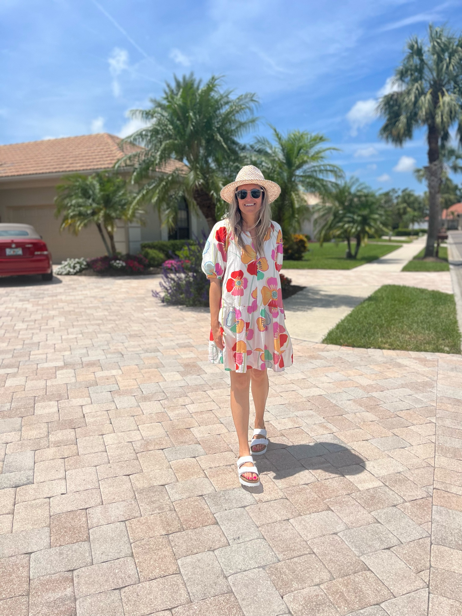 Vacation Outfit
This dress is so so good for warm weather.  Lightweight and easy.  Oversized but took my usual size XS.  Loving the new vegan platform birks also . Outfit on SALE 

#LTKstyletip #LTKsalealert #LTKtravel