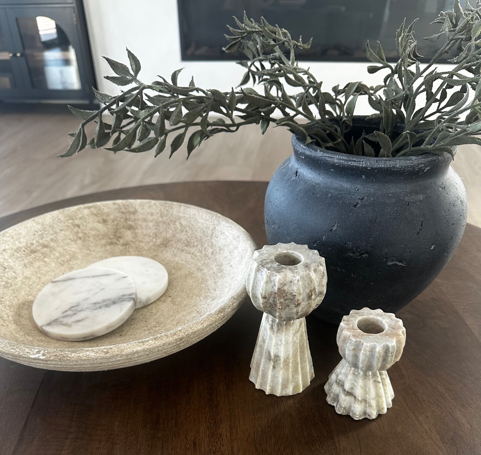 Marble,coffee table decor,organic style