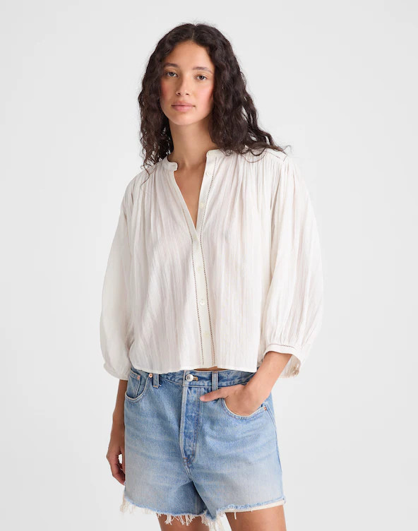 Shirred Button-Up Blouse | Madewell