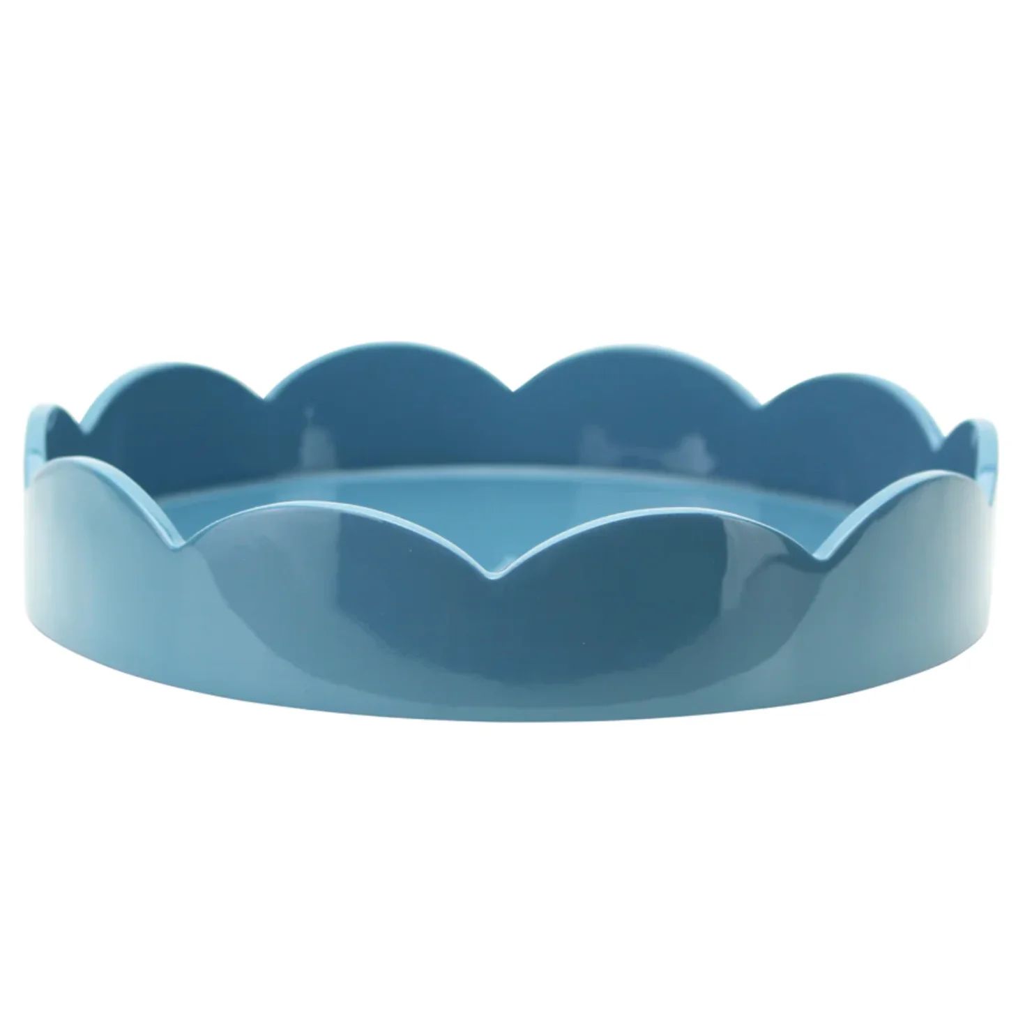 Chambray Round Lacquered Scalloped Tray, Small | Waiting On Martha