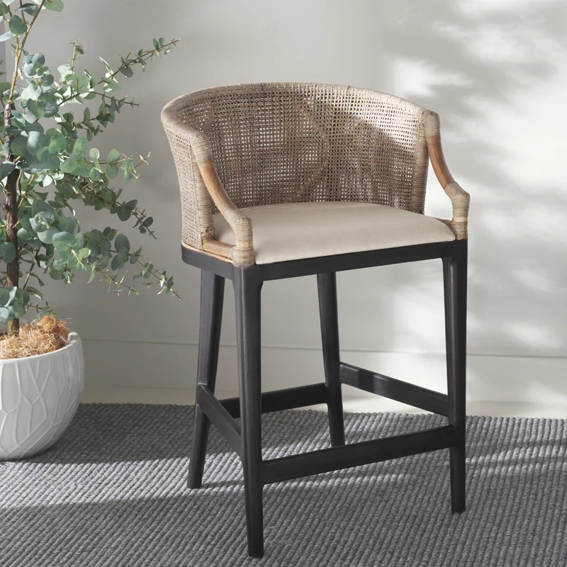 Carneshia Upholstered Solid Wood Counter Stool | Wayfair North America