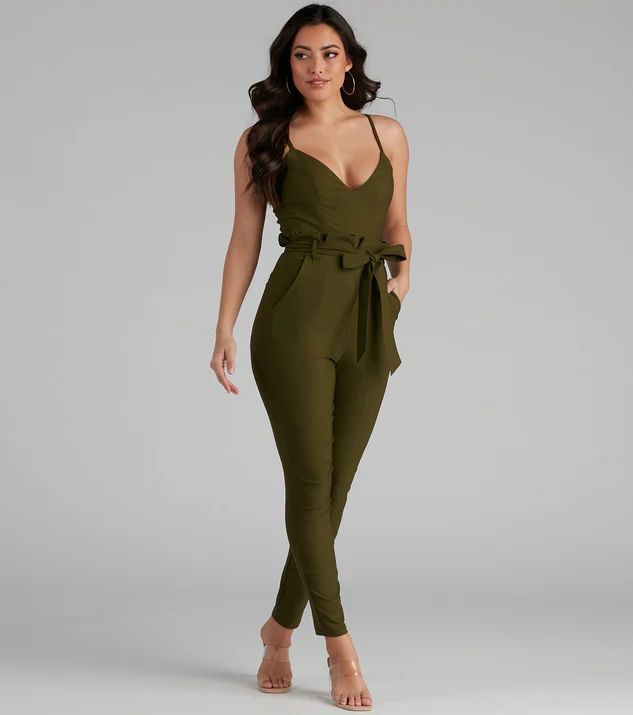 Stylish And Tapered Tie Waist Jumpsuit | Windsor Stores