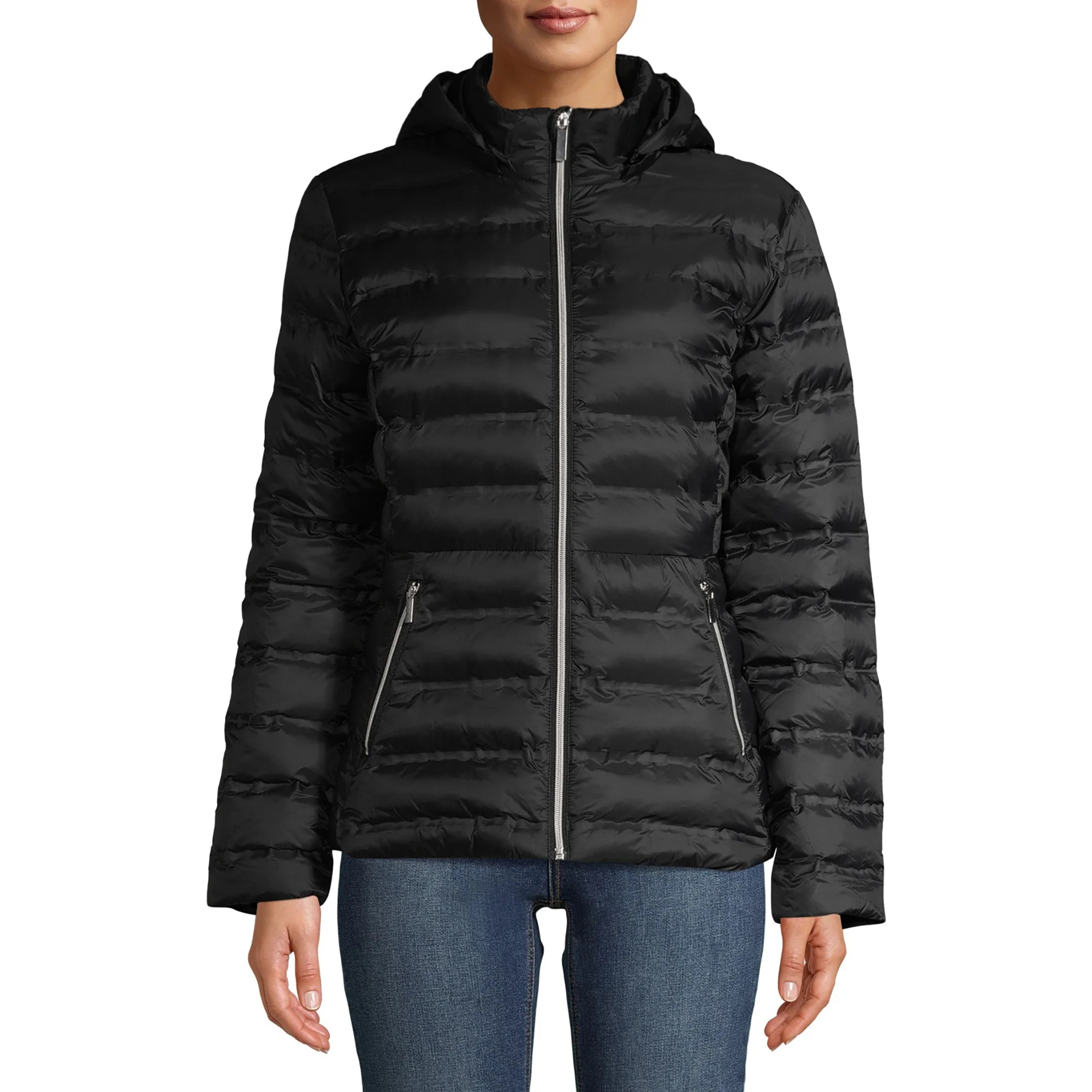 Time and Tru Women's Packable Puffer Jacket with Hood | Walmart (US)
