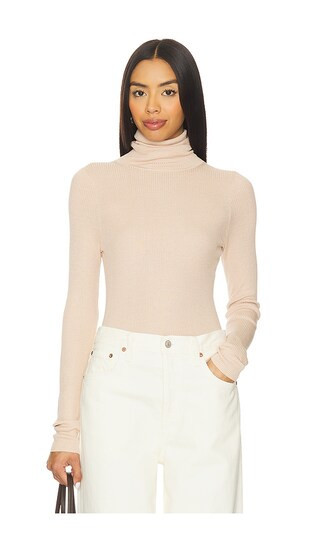Enza Costa Layering Turtleneck Sweater in Beige. - size M | Revolve Clothing (Global)
