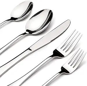 Acnusik Stainless Steel Flatware Service for 8, Utensils Cutlery Including Knife 40-Piece Silverw... | Amazon (US)