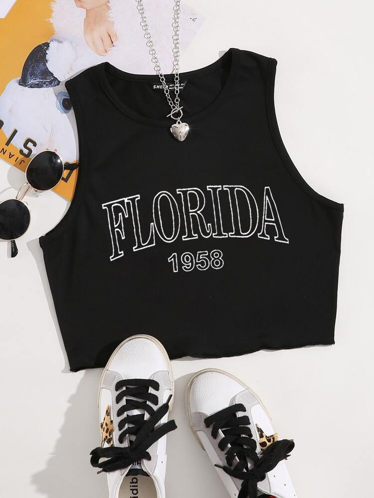 Letter Graphic Crop Tank Top | SHEIN