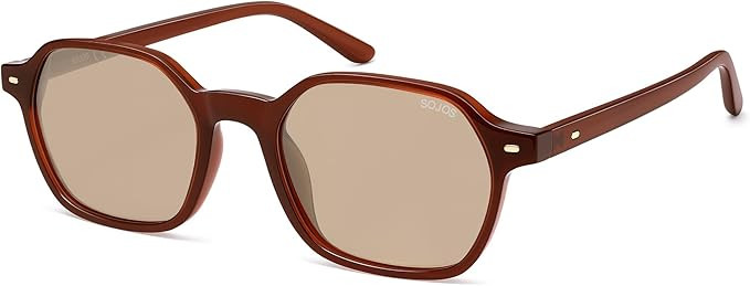 SOJOS Retro Square Polarized Sunglasses Womens Men Trendy 70s Thin Slim Shades Sunnies SJ2674 | Amazon (US)
