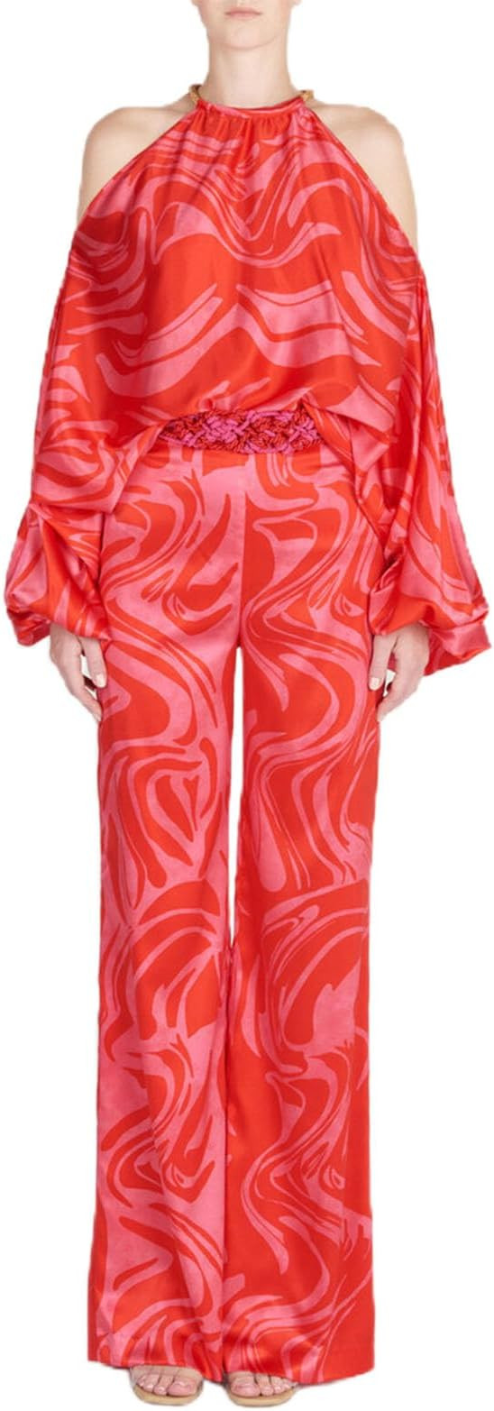 REASERAL Womens Fall Loose 2 Piece Outfits Off Shoulder Printed Long Sleeve Casual Going Out Wide... | Amazon (US)