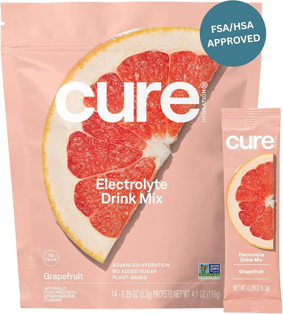 Cure Hydration | Plant-Based Electrolyte Drink Mix | No Added Sugar | FSA-HSA | Dehydration Relie... | Amazon (US)