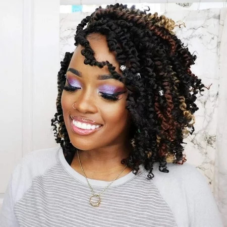 Toyotress Tiana Passion Twist Hair - 10 Inch Pre-twisted Passion Twist Crochet Braids Pre-looped Natural Black Synthetic Braiding Hair Extensions | Walmart (US)