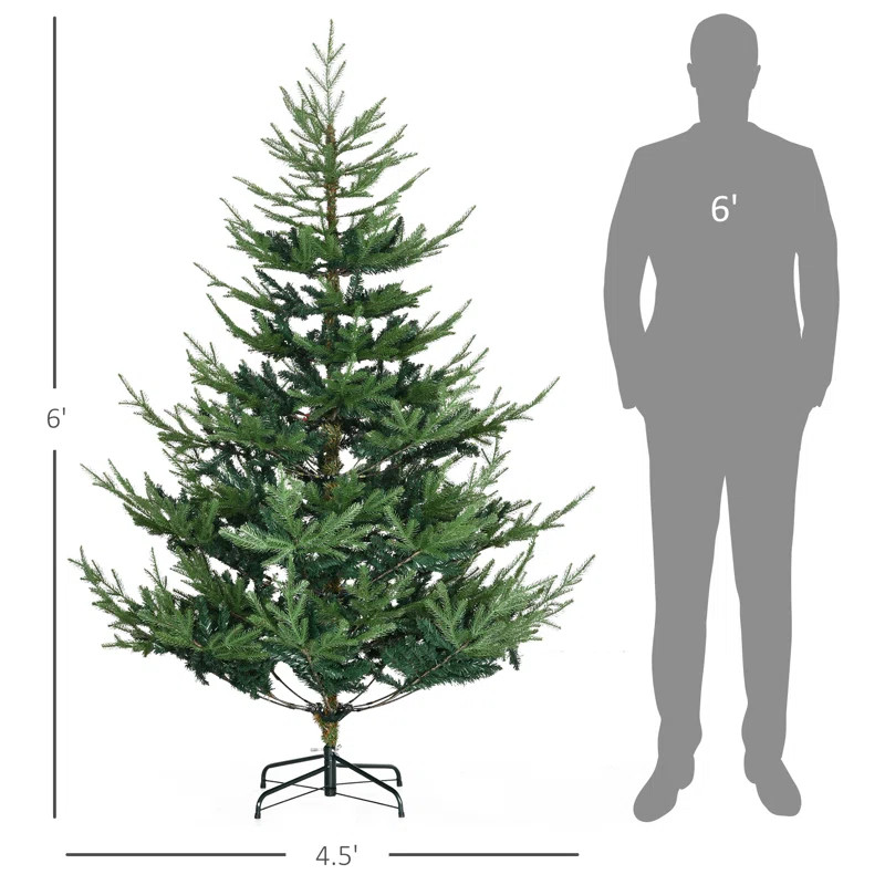 The Holiday Aisle® 6' H Green Realistic Artificial Pine Feather Christmas Tree & Reviews | Wayfa... | Wayfair North America