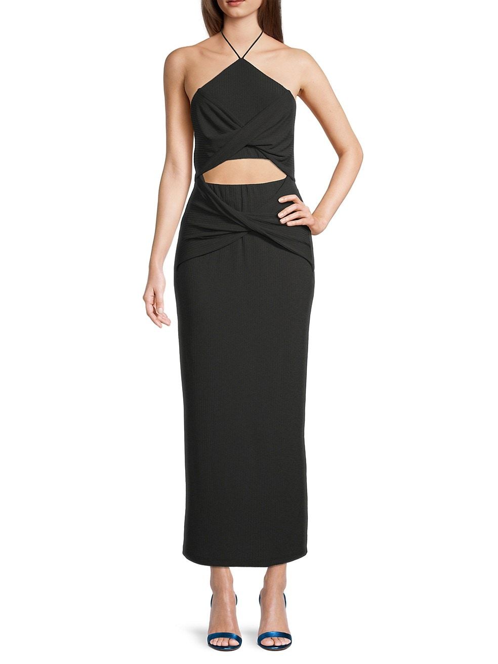 Significant Other Hallie Cut-Out Rib-Knit Halter Maxi Dress | Saks Fifth Avenue