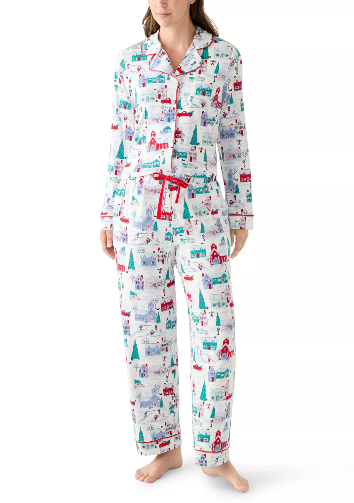Women's Plaid Notch Pajama Set | Belk
