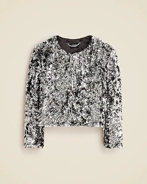 Collection lady jacket with silver sequins | J. Crew US