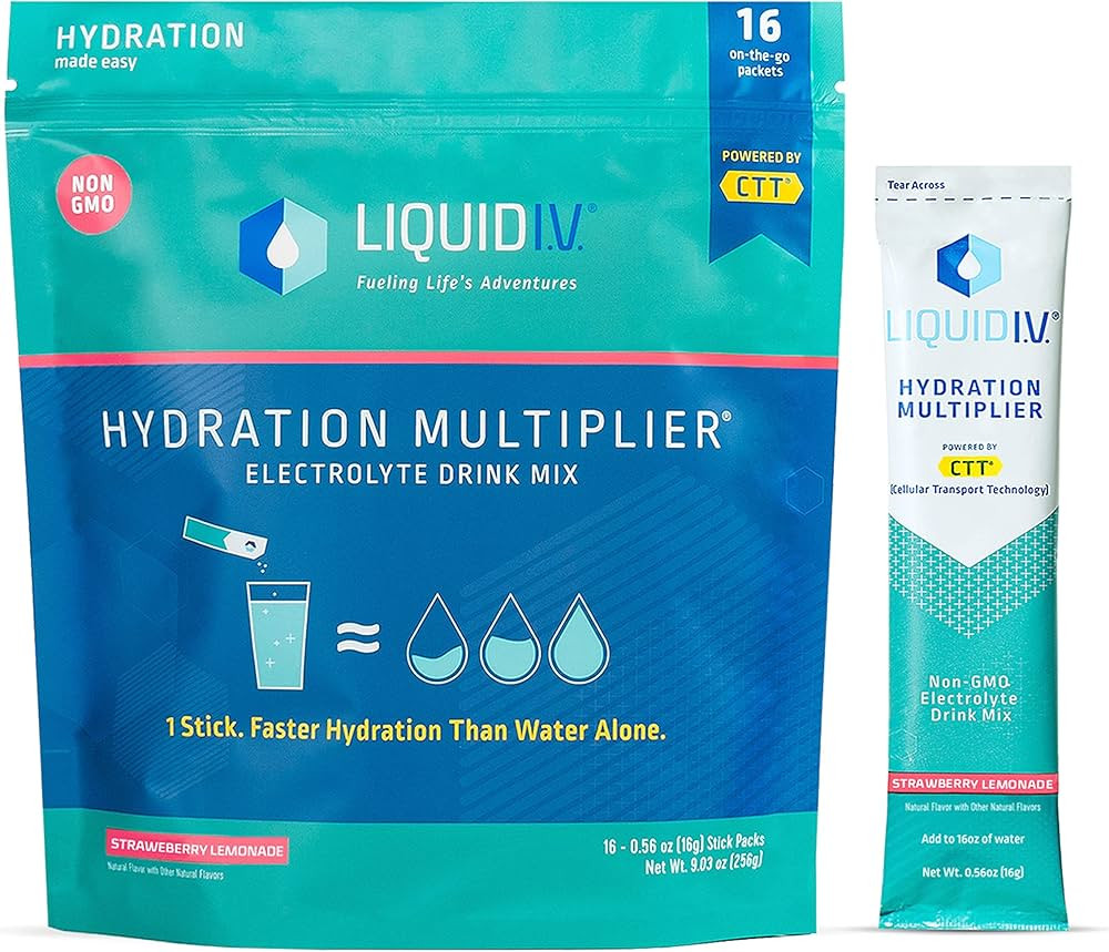 Liquid I.V. Hydration Multiplier - Strawberry Lemonade - Hydration Powder Packets | Electrolyte D... | Amazon (US)
