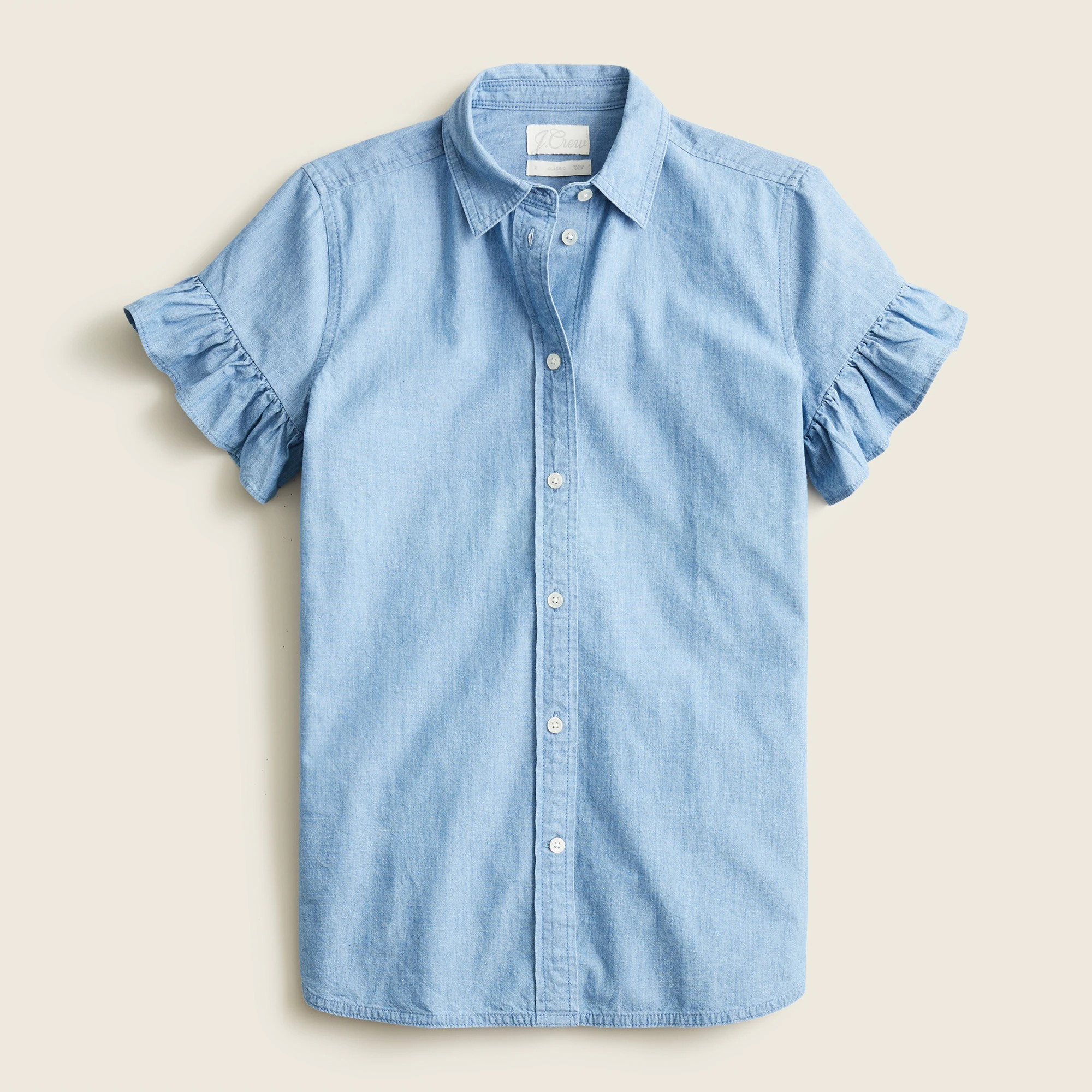 Classic-fit ruffle-sleeve shirtItem BJ051 | J. Crew US