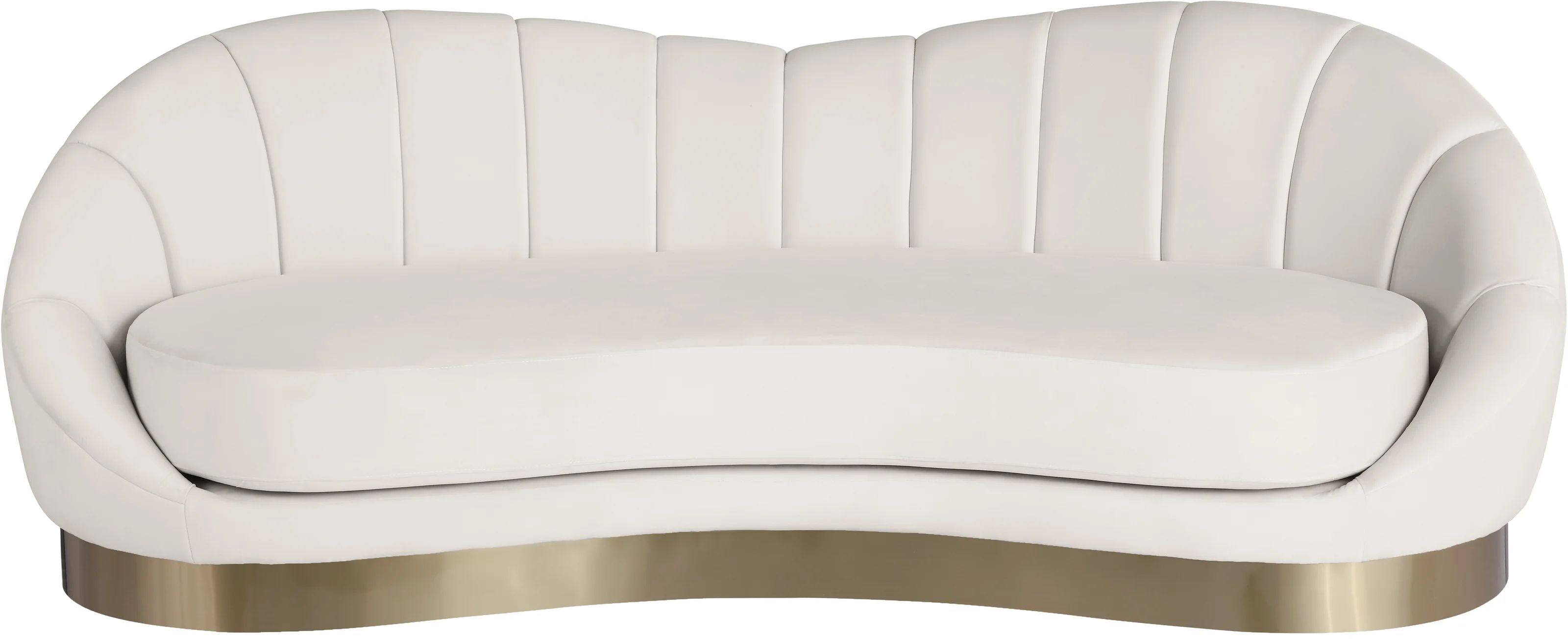 Kaden 90" Velvet Curved Sofa | Wayfair Professional