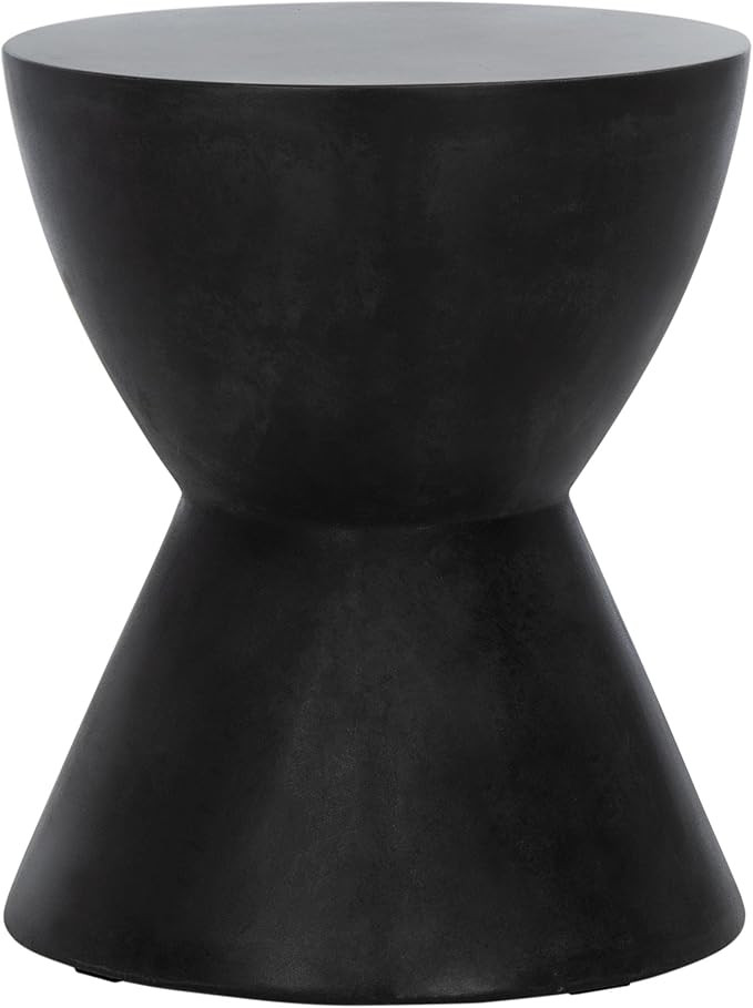 Safavieh Outdoor Athena Black Modern Concrete Round Accent Table | Amazon (US)
