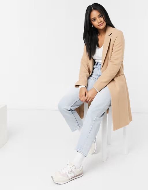 New Look tailored coat in camel | ASOS (Global)
