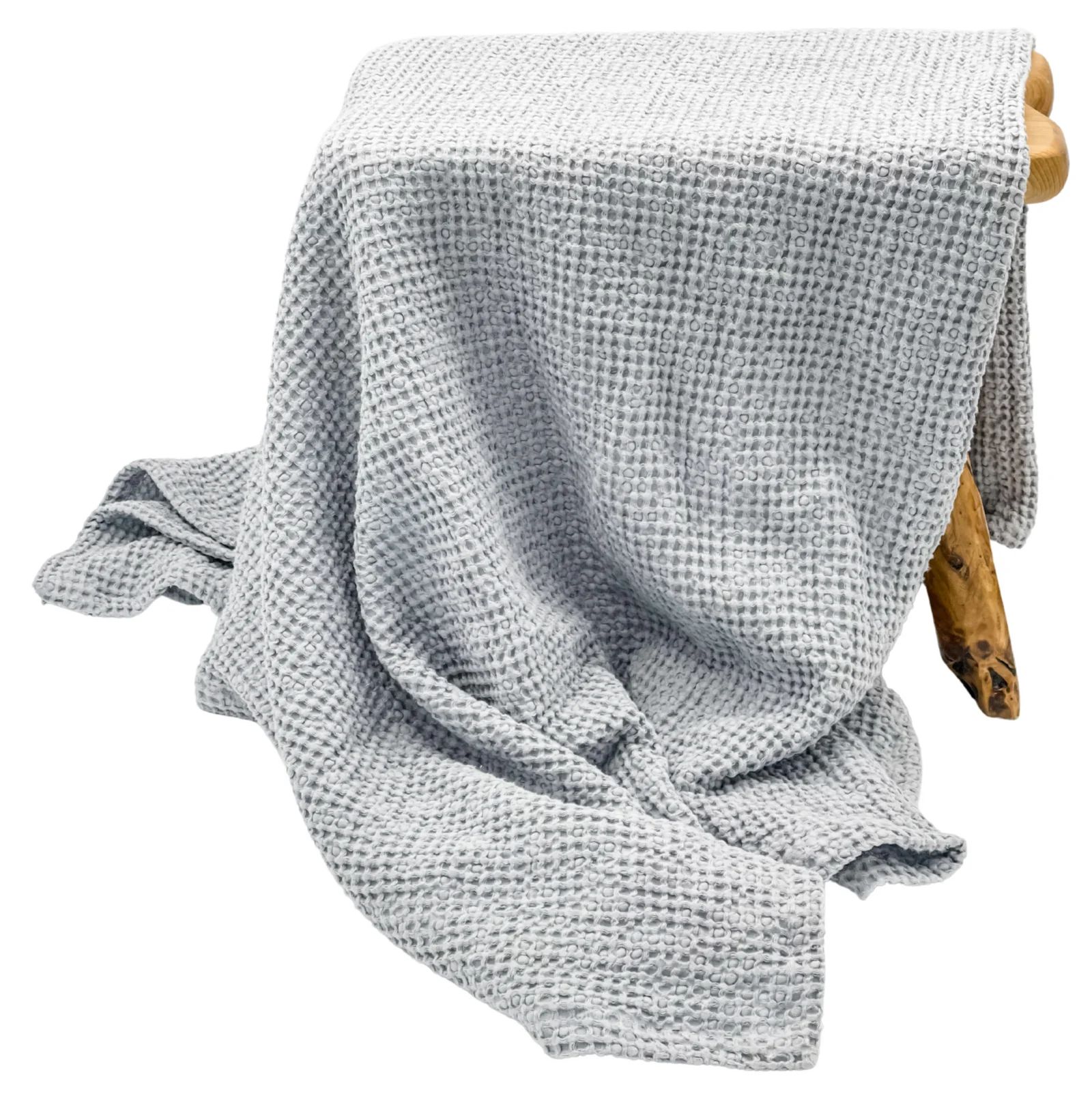 Oversized Linen Cotton Waffle Throw Blanket | Krinto