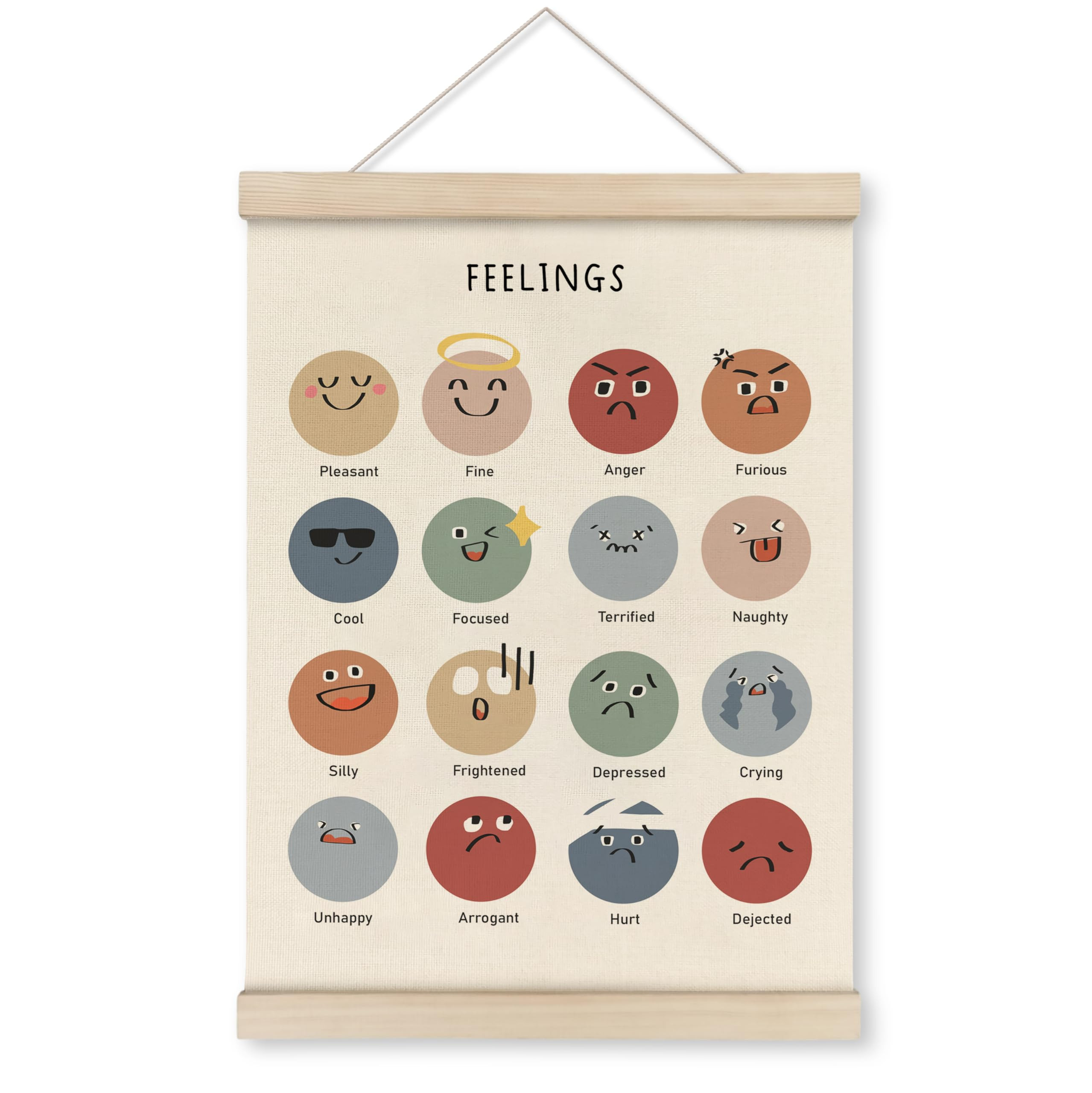 HRQKO Feelings Chart Poster Hanger Frame, Classroom Wall Decor, Neutral Emotion Chart Wall Art Wi... | Amazon (US)