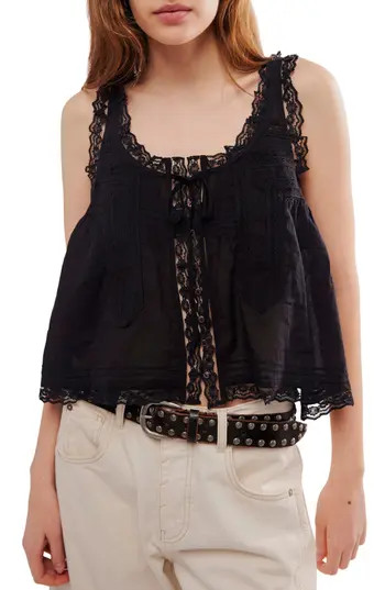 Free People Evermore Lace Trim Tank in Black at Nordstrom Rack, Size Small | Nordstrom Rack