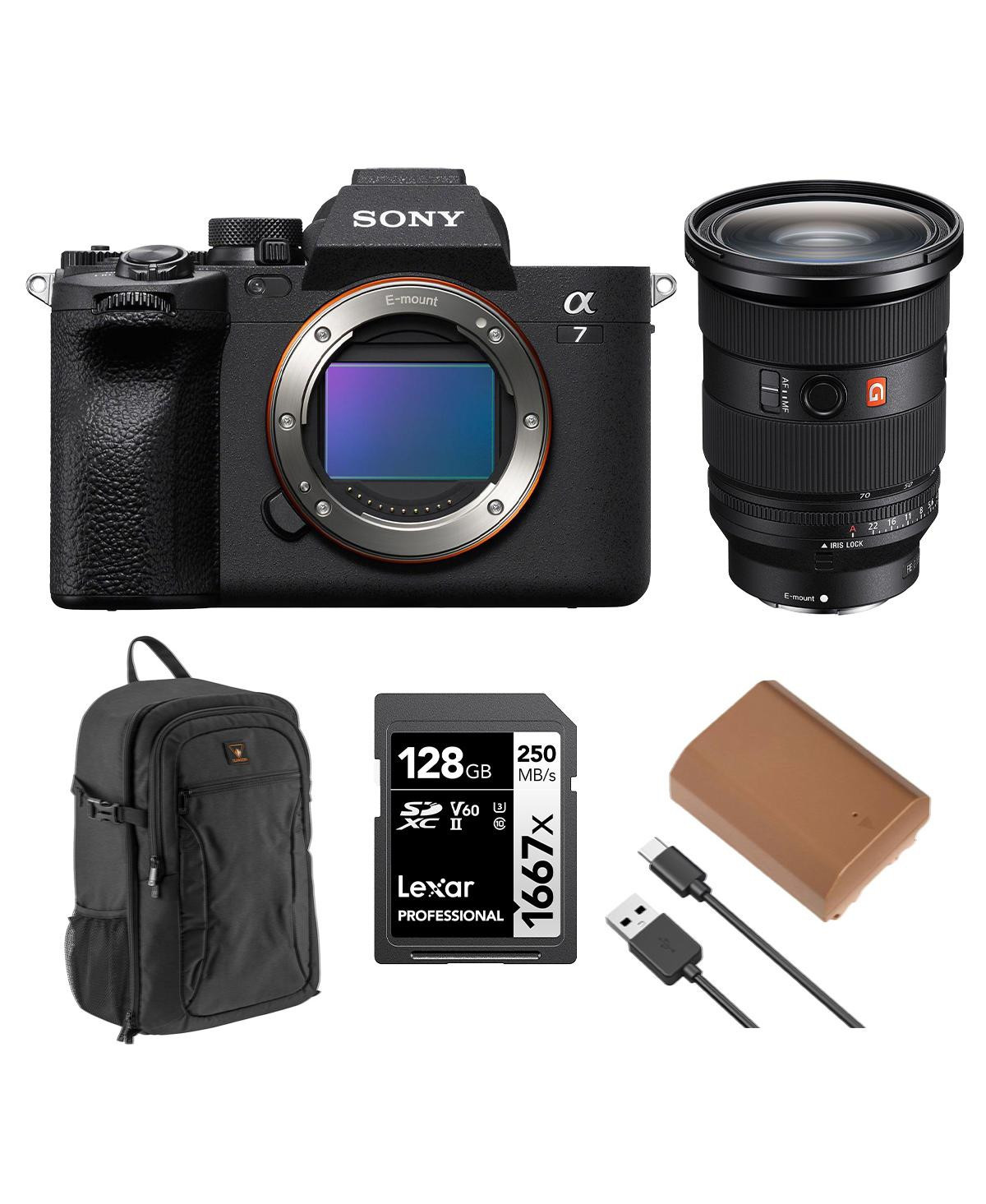 Sony Alpha a7 Iv Mirrorless Camera with Fe 24-70mm f/2.8 Gm Ii Lens, Bundle with 128GB Memory Card, Backpack, Np-FZ100 Battery - Black | Macy's