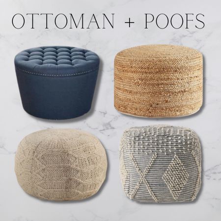 Ottoman and poofs. Style your home with layers  and texture. Storage ottomans. Wicker. Fabric ottoman. Walmart. Interior design  

#LTKhome