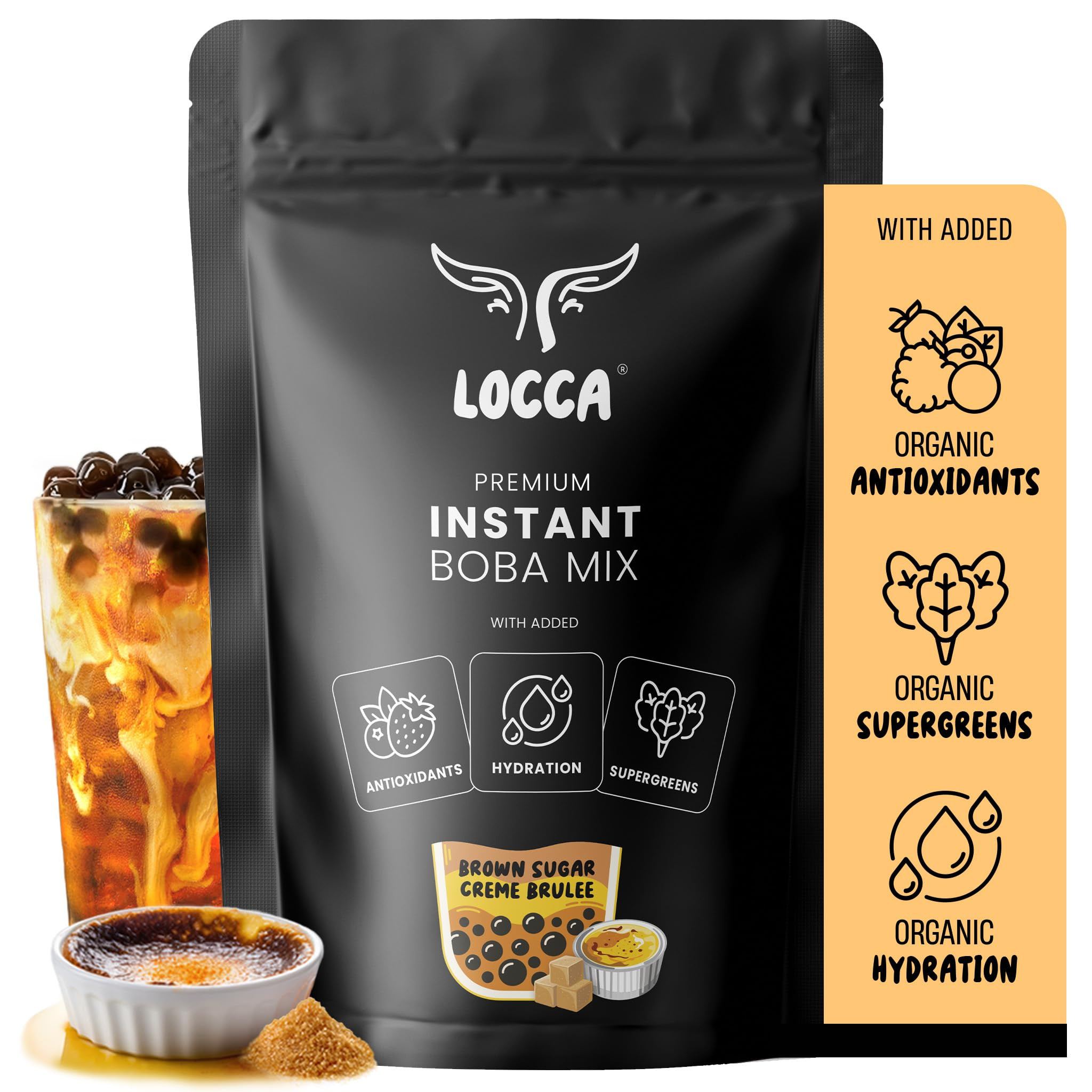 Té con leche en polvo de crema de azúcar morena de alta calidad, mezcla de té con leche Locca ... | Amazon (US)