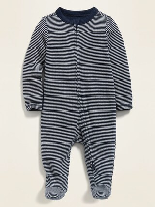 Unisex Striped Double-Layer Sleep & Play One-Piece for Baby | Old Navy (US)