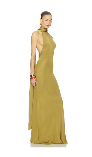 Novie Maxi Knit Dress in Burnished Gold | Revolve Clothing (Global)