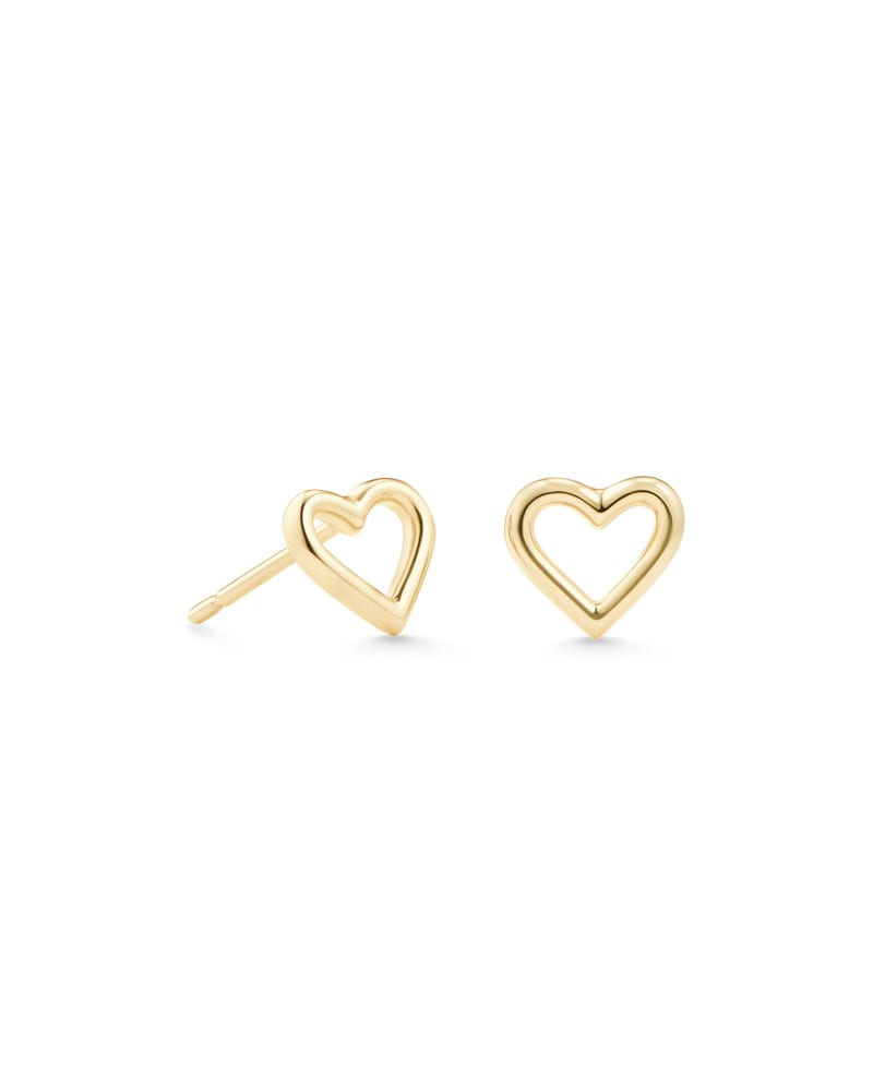 Angie Open Heart Stud Earrings in 18k Yellow Gold Vermeil | Kendra Scott