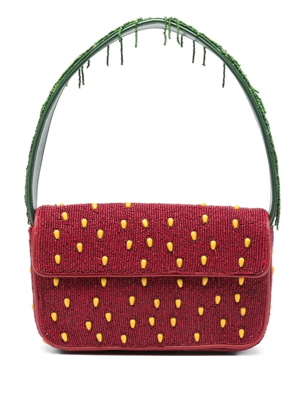 STAUD Tommy beaded strawberry-motif shoulder bag - Red | Farfetch Global
