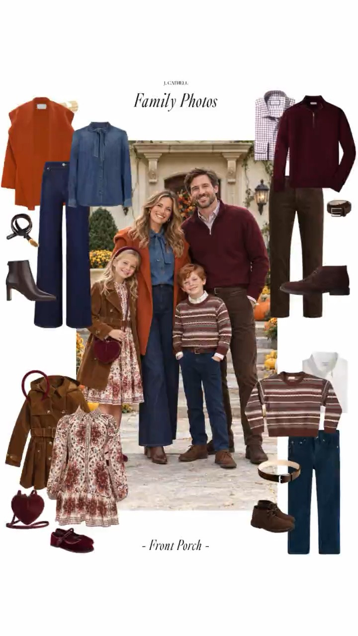 📸 A little fun fact: before J. Cathell, I spent about 15 years as a professional photographer—and one of the questions I heard every fall was, “What should we wear for family photos?”
In Picture This, I’m sharing the styling rules I used with my own clients: start with a color palette, build the family’s looks around mom, mix instead of match, and use layers and texture to make the photos feel polished and timeless.
Think coordinated—not identical—with pieces that photograph beautifully now and still feel classic years from now. Tap to shop the edit and make getting dressed for fall family photos a whole lot easier. 🤎🍂
#LTKStyle #FamilyPhotoOutfits #FallFamilyPhotos #FamilyPictureOutfits #FallStyle #FamilyStyle #PhotoOutfitIdeas #AutumnStyle #LTKFinds 

 #LTKootd #LTKSeasonal #LTKOver40