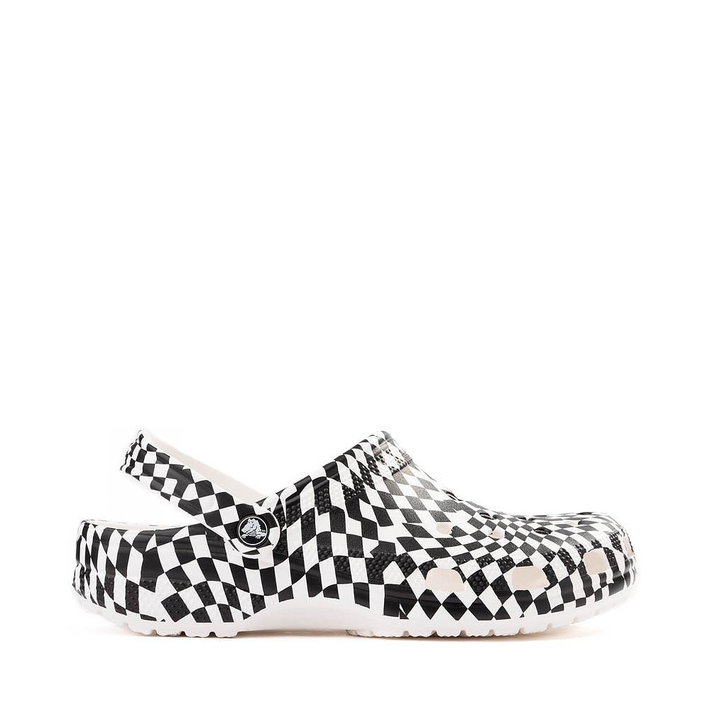 Crocs Classic Warped Checker Clog - White / Black | Journeys