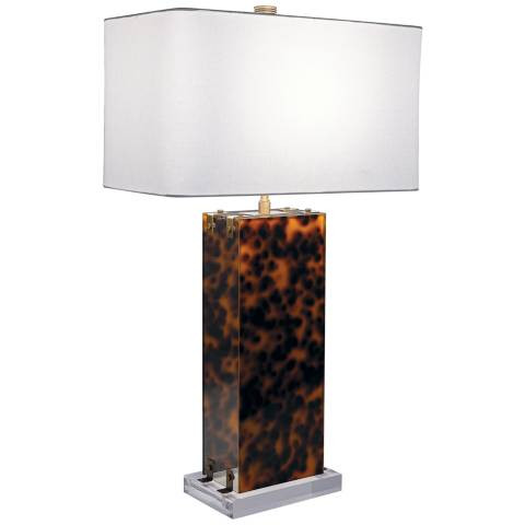 Port 68 Milan Tortoise Acrylic Rectangular Table Lamp - #3364C | Lamps Plus | Lamps Plus