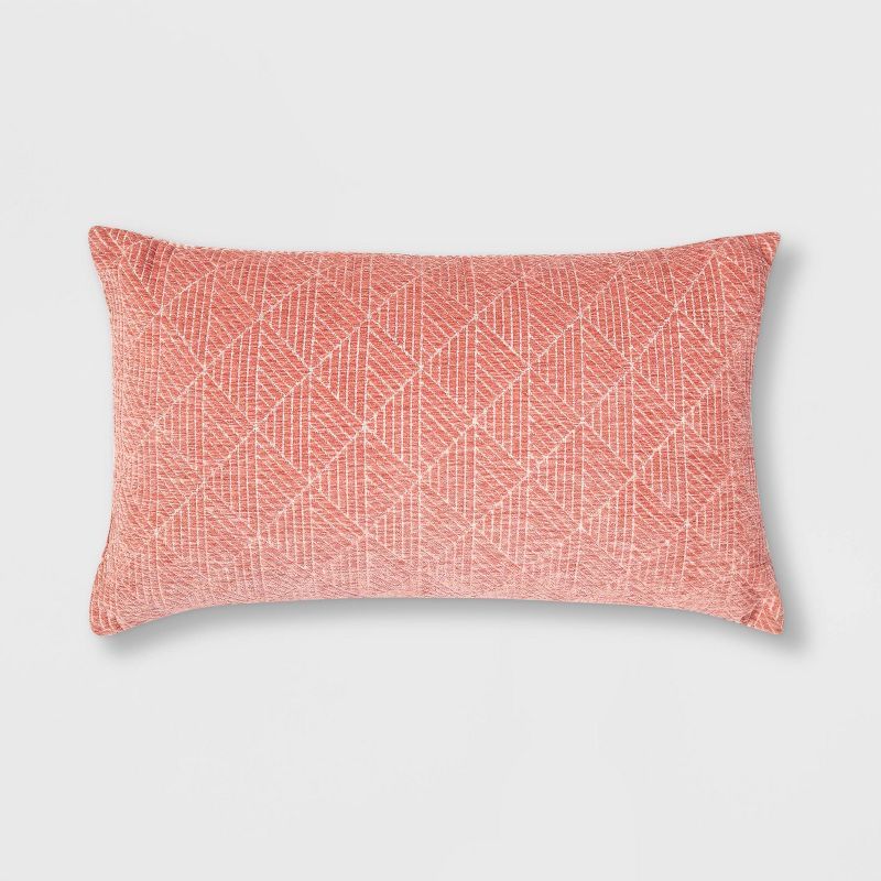 Geometric Chenille Woven Jacquard Reversible Throw Pillow - freshmint | Target