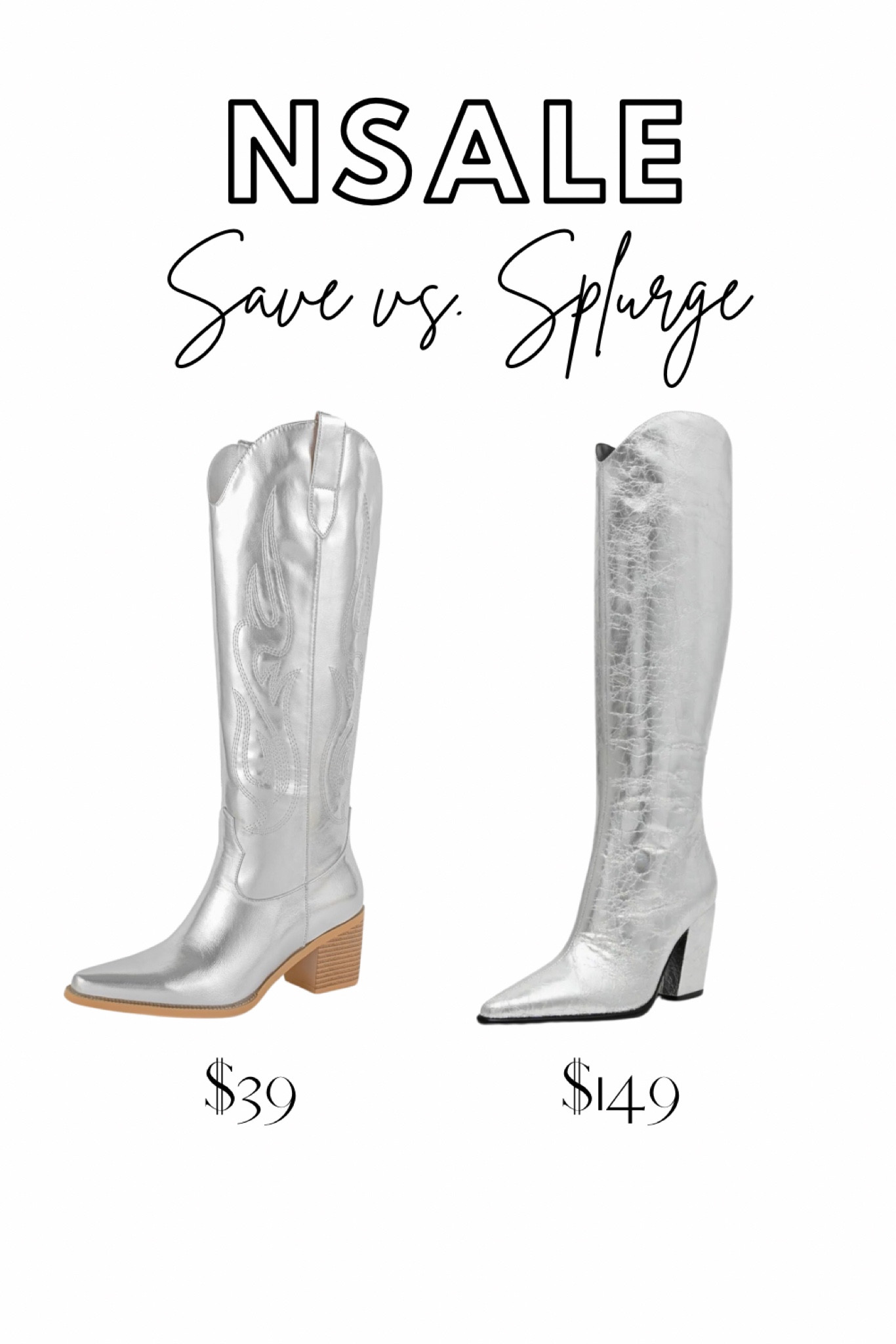 NSale look for less, silver western boots

#LTKShoeCrush #LTKSaleAlert #LTKxNSale