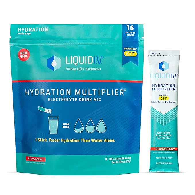 Liquid I.V. Hydration Multiplier - Strawberry - Hydration Powder Packets | Electrolyte Drink Mix ... | Amazon (US)