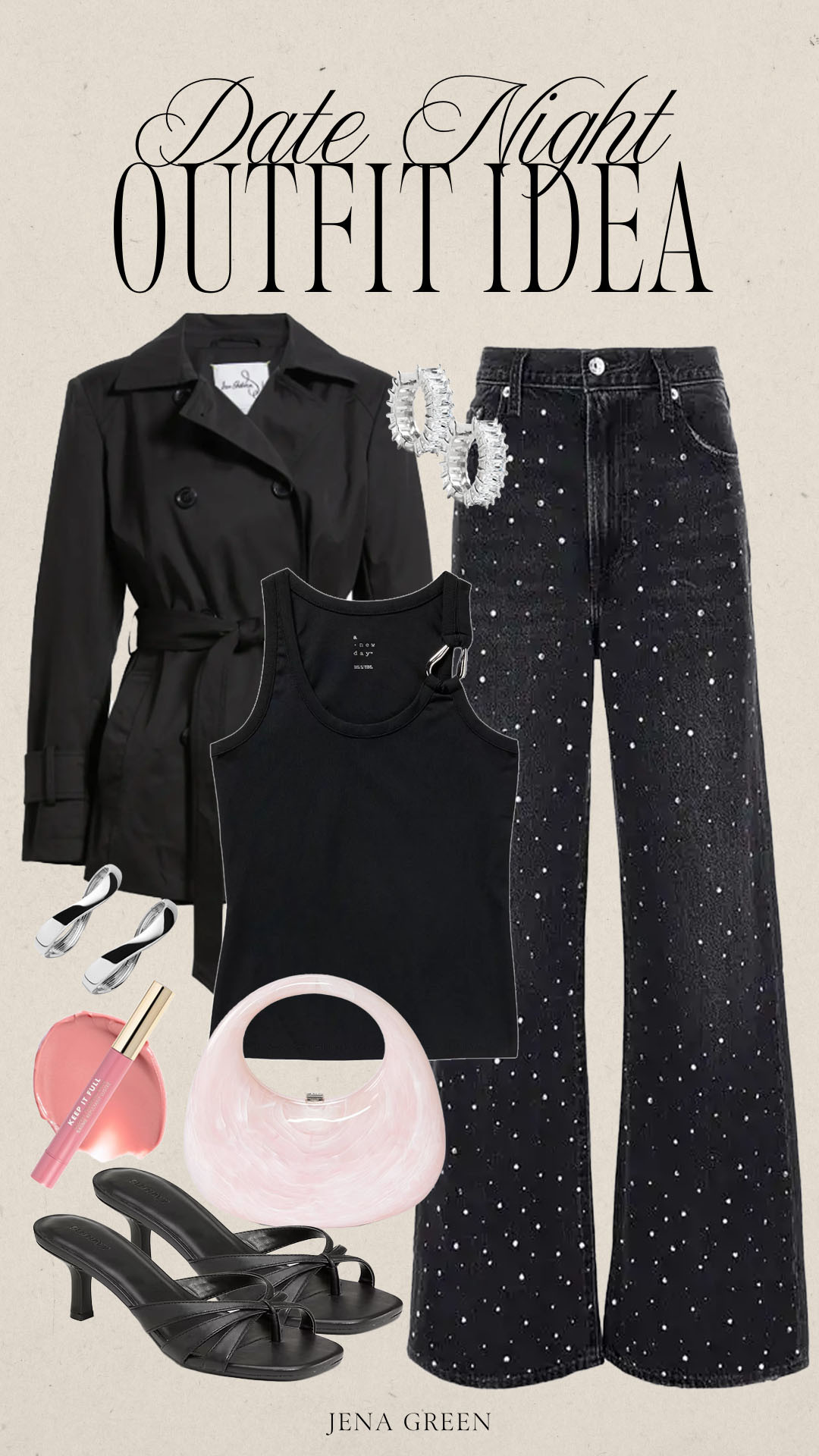 Date Night Outfit | Date Night Look | Studded Jeans | Studded Denim 

 #LTKootd #LTKSeasonal